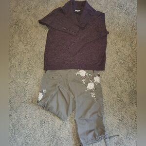 Rozi +Ali Burgundy Cowlneck Sweater 3X